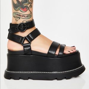 Lamoda black platform sandal size 9 nwt